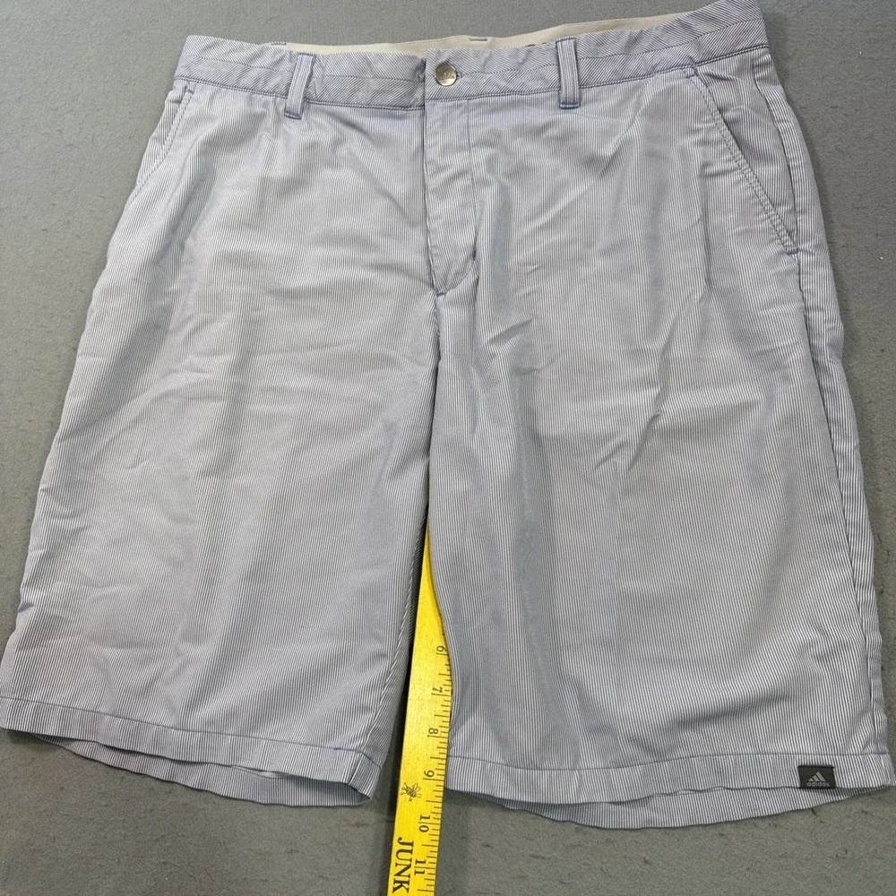 Adidas Shorts Mens 36 blue microstripe Climacool Golf Casual Lightweight Outdoor